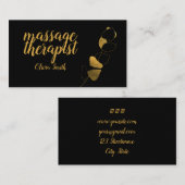 黒い金ゴールドエレガントの緑の素朴なフェミスタイリッシュニン 名刺 (正面/裏面)