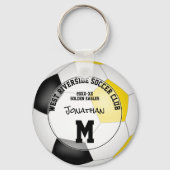 黒い金ゴールドサッカーチームは男の子を色彩豊かな女の子 キーホルダー (正面)