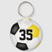 黒い金ゴールドサッカーチームは男の子を色彩豊かな女の子 キーホルダー (裏面)