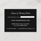 黒い金ゴールドシェブロンサロンアポイントメントアラーム 予約カード (裏面)