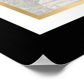 黒い金ゴールドスクリプト結婚写真のウェルカムサイン ポスター (角)