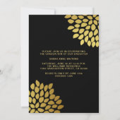 黒い金ゴールドスクリプト3枚の写真卒業 招待状 (裏面)