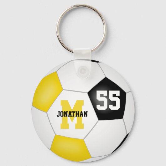 黒い金ゴールドスクールカラー男の子スポーツガールズスポーツ キーホルダー (正面)