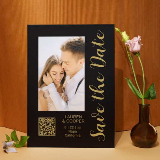 黒い金ゴールドスタイリッシュをモダン結婚保存