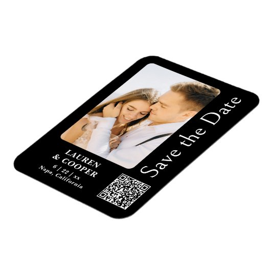 黒い金ゴールドスタイリッシュをモダン結婚保存 マグネット (左側)