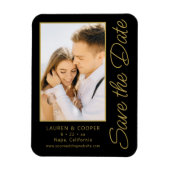 黒い金ゴールドスタイリッシュをモダン結婚保存 マグネット (縦)