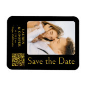 黒い金ゴールドスタイリッシュをモダン結婚保存 マグネット (横)