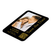 黒い金ゴールドスタイリッシュをモダン結婚保存 マグネット (左側)