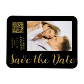 黒い金ゴールドスタイリッシュをモダン結婚保存 マグネット (横)