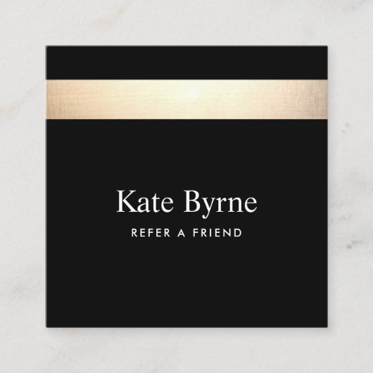 黒い金ゴールドストライプのが友達を参照 紹介カード (正面)