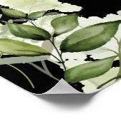 黒い金ゴールドストリングライト結婚フローラの歓迎 ポスター (角)