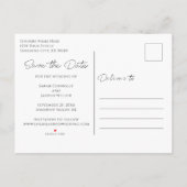 黒い金ゴールドターコイズ結婚式の日付を保存 案内ポストカード (裏面)