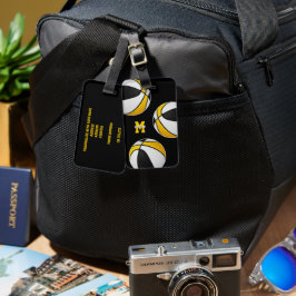 黒い金ゴールドチームがバスケットボールの選手をカラーにする ラゲッジタグ