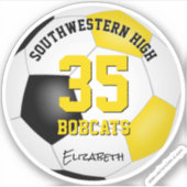 黒い金ゴールドチームは女の子をサッカー シール (正面)