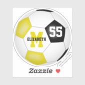 黒い金ゴールドチームは女の子をサッカー シール (シート)