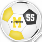 黒い金ゴールドチームは女の子をサッカー シール (正面)