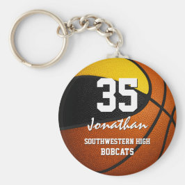 黒い金ゴールドチームは男の子のバスケットボールの女の子を色に キーホルダー