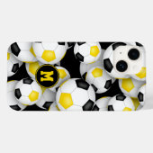 黒い金ゴールドチームカラーおもしろいボールのパターン Case-Mate iPhoneケース (裏面 (横))