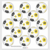 黒い金ゴールドチームカラー13サッカーシール シール (シート)