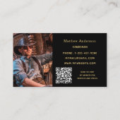 黒い金ゴールドツールホーム修復フォトQRコード 名刺 (裏面)