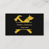 黒い金ゴールドツールホーム修復フォトQRコード 名刺 (正面)