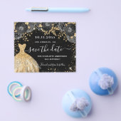 黒い金ゴールドドレス予算の誕生日を保存する日付 チラシ (シングル)