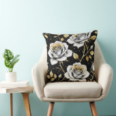 黒い金ゴールドバラと（ばちゃばちゃ）跳ねる クッション (椅子)