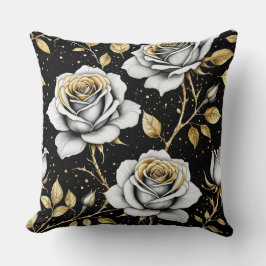 黒い金ゴールドバラと（ばちゃばちゃ）跳ねる クッション