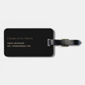 黒い金ゴールドバラ花 ラゲッジタグ (裏面横)