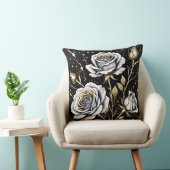 黒い金ゴールドバラ（灰色） クッション (椅子)