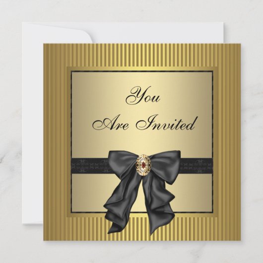 黒い金ゴールドパーティー 招待状 (正面)