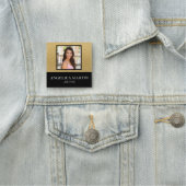 黒い金ゴールドビジネスの従業員の写真タイトル 名札 (インサイチュ)