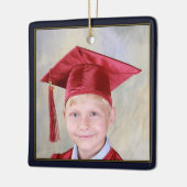 黒い金ゴールドフレームの卒業生の記念品の学校 セラミックオーナメント (左)