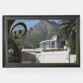 黒い金ゴールドフレーム、黒い塗り木下部 ゲストブック (裏面)