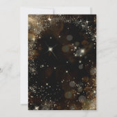 黒い金ゴールドフローラバースデーパーティ招待状 招待状 (裏面)