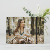 黒い金ゴールドフローラ写真の卒業発表 招待状 (スタンド正面)