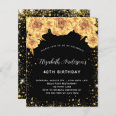 黒い金ゴールドフローラ輝く予算招待 (正面/裏面)