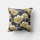 黒い金ゴールドフローラ クッション (裏面)
