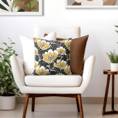 黒い金ゴールドフローラ クッション