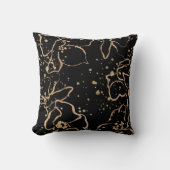 黒い金ゴールドフローラ クッション (正面)