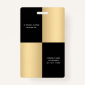 黒い金ゴールドプロファイル写真ビジネス企業の バッジ (裏面)