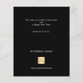 黒い金ゴールドボーブルのビジネス写真クリスマスカード (裏面)