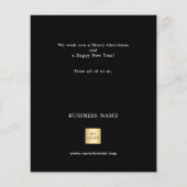 黒い金ゴールドボーブルのビジネス写真クリスマスカード チラシ (裏面)