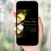 黒い金ゴールドボーブルクリスマスパーティー 招待状