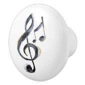 黒い金ゴールドミュージックノート セラミックノブ (右)