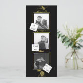 黒い金ゴールドモダンフ芸術的ォトストリップ 招待状 (スタンド正面)