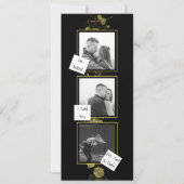 黒い金ゴールドモダンフ芸術的ォトストリップ 招待状 (正面)