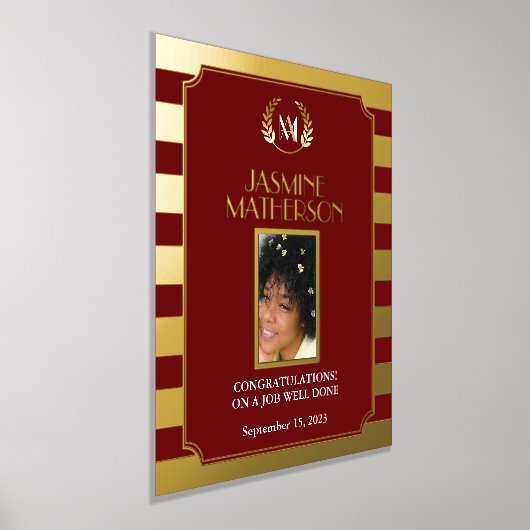 黒い金ゴールドモダン写真おめでとうジョブの完了 箔ポスター (レイダウン)