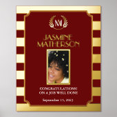 黒い金ゴールドモダン写真おめでとうジョブの完了 箔ポスター (正面)