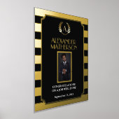 黒い金ゴールドモダン写真おめでとうジョブの完了 箔ポスター (レイダウン)